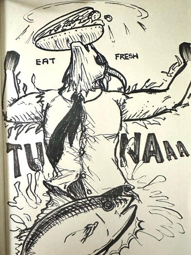 Goatyr's fresh tuna sandwich