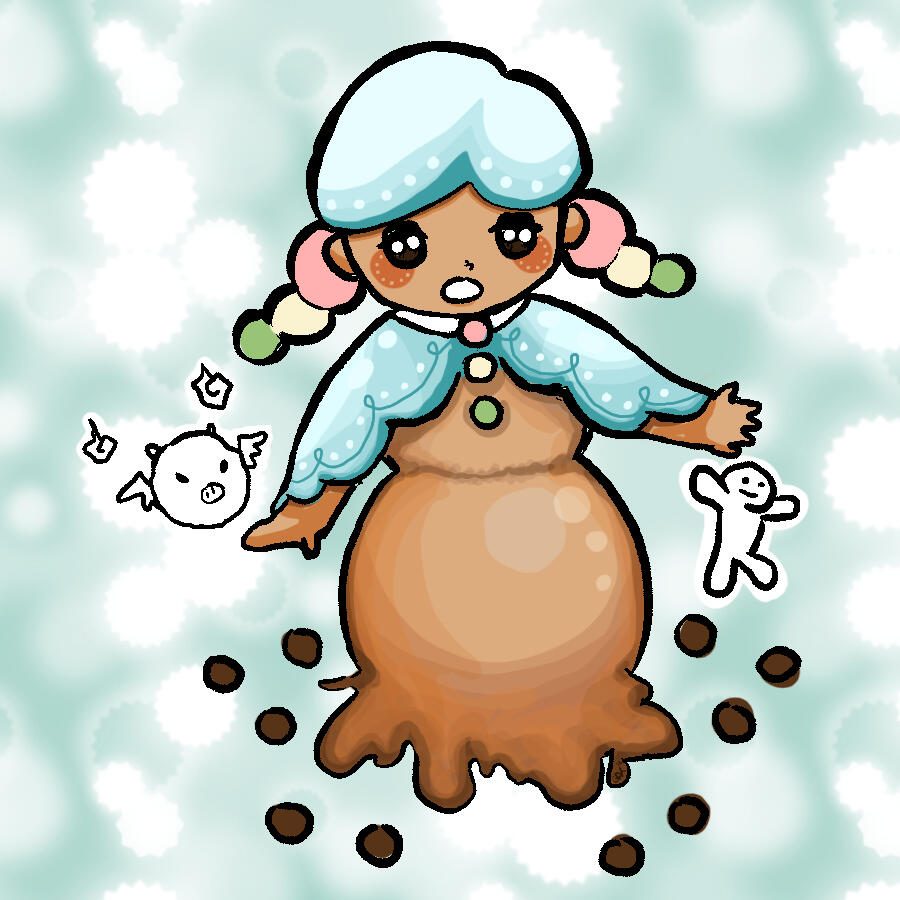 OC design based on chinese Winter Solstice Festival (dongzhi) and chewy glutinous balls such as boba, dango and tangyuan